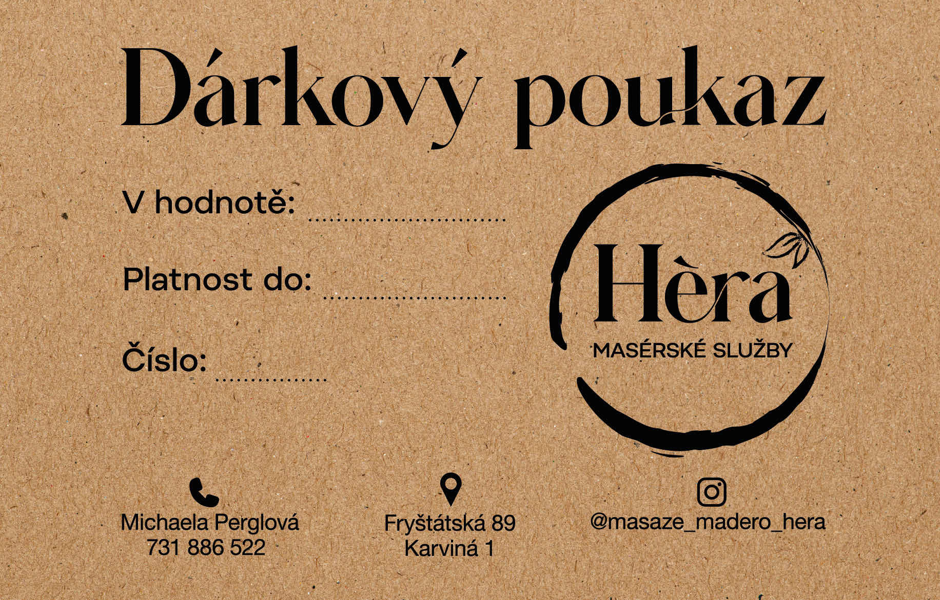 Dárkový poukaz Héra